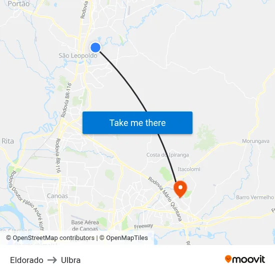 Eldorado to Ulbra map