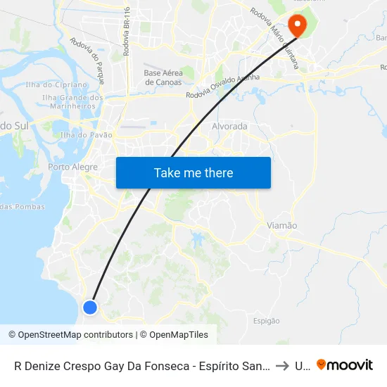 R Denize Crespo Gay Da Fonseca - Espírito Santo Porto Alegre - Rs 91751-545 Brasil to Ulbra map