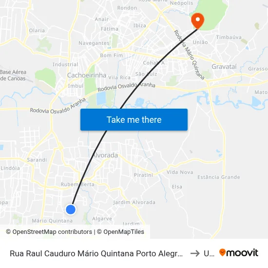 Rua Raul Cauduro Mário Quintana Porto Alegre - Rio Grande Do Sul 91250 Brasil to Ulbra map