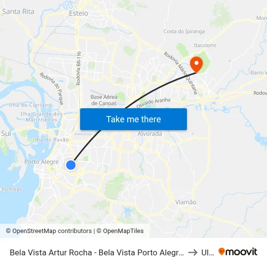 Bela Vista Artur Rocha - Bela Vista Porto Alegre - Rs 90450-170 Brasil to Ulbra map