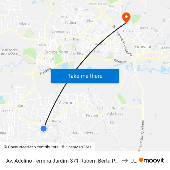 Av. Adelino Ferreira Jardim 371 Rubem Berta Porto Alegre - Rio Grande Do Sul 91250-310 Brasil to Ulbra map
