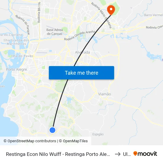 Restinga Econ Nilo Wulff - Restinga Porto Alegre - Rs 91793-430 Brasil to Ulbra map