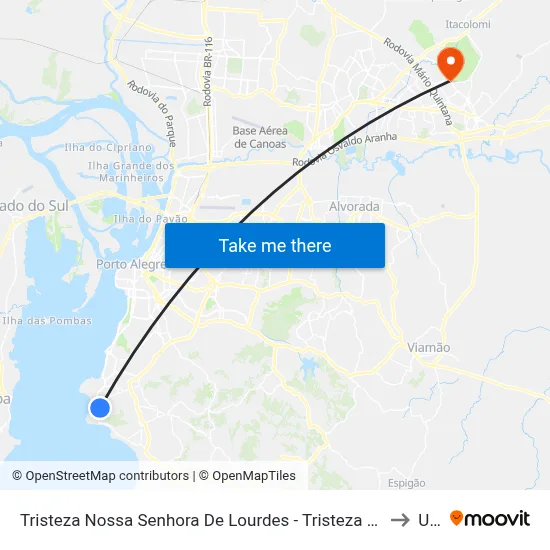 Tristeza Nossa Senhora De Lourdes - Tristeza Porto Alegre - Rs 91920-150 Brasil to Ulbra map