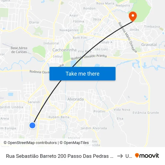 Rua Sebastião Barreto 200 Passo Das Pedras Porto Alegre - Rs 91230-430 Brasil to Ulbra map