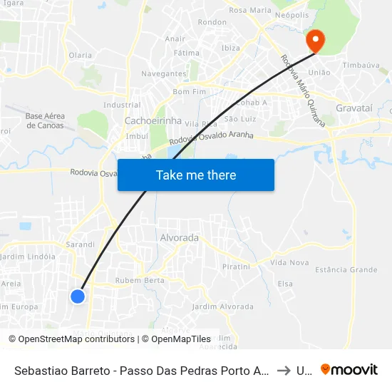 Sebastiao Barreto - Passo Das Pedras Porto Alegre - Rs 91230-400 Brasil to Ulbra map