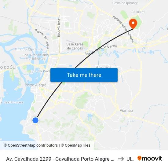 Av. Cavalhada 2299 - Cavalhada Porto Alegre - Rs 91740-001 Brasil to Ulbra map
