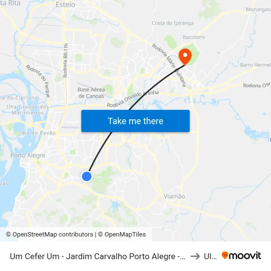 Um Cefer Um - Jardim Carvalho Porto Alegre - Rs 91430-035 Brasil to Ulbra map