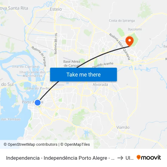 Independencia - Independência Porto Alegre - Rs 90035-073 Brasil to Ulbra map