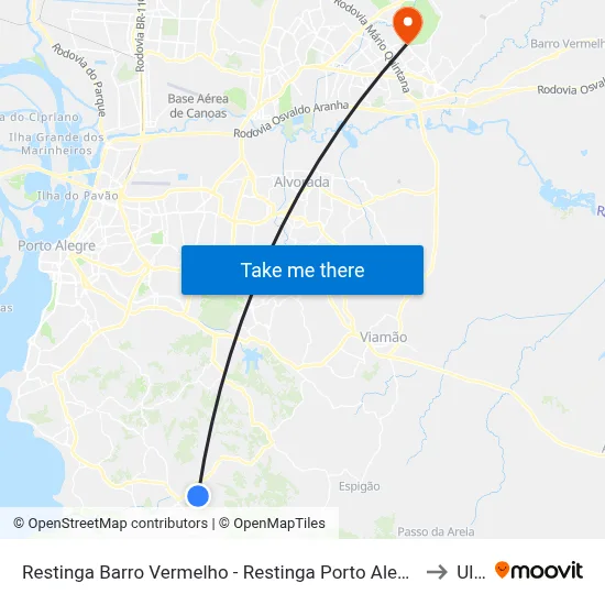 Restinga Barro Vermelho - Restinga Porto Alegre - Rs 91790-885 Brasil to Ulbra map