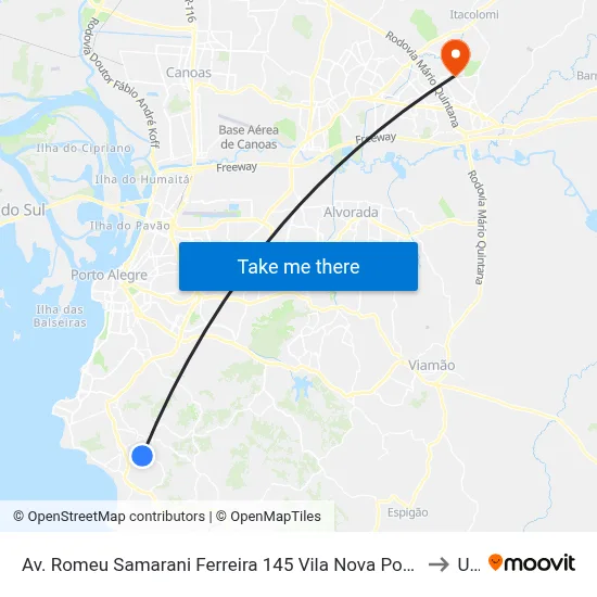 Av. Romeu Samarani Ferreira 145 Vila Nova Porto Alegre - Rio Grande Do Sul 91750-740 Brasil to Ulbra map