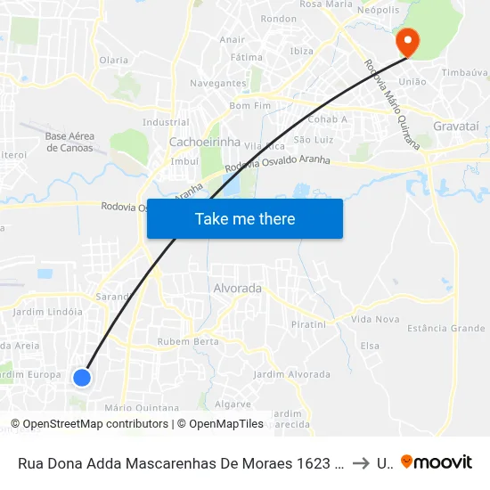 Rua Dona Adda Mascarenhas De Moraes 1623 - Jardim Itu-Sabará Porto Alegre - Rs 91220-140 Brasil to Ulbra map