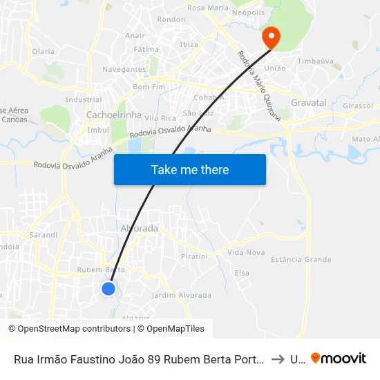 Rua Irmão Faustino João 89 Rubem Berta Porto Alegre - Rio Grande Do Sul 91250 Brasil to Ulbra map