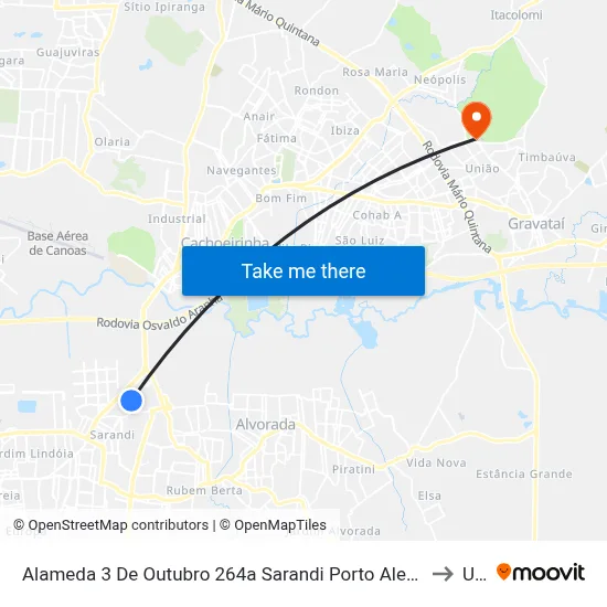 Alameda 3 De Outubro 264a Sarandi Porto Alegre - Rio Grande Do Sul 91140 Brasil to Ulbra map