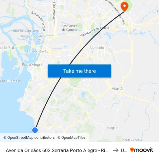 Avenida Orleães 602 Serraria Porto Alegre - Rio Grande Do Sul 91770-620 Brasil to Ulbra map