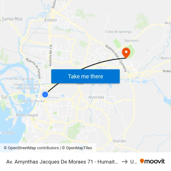 Av. Amynthas Jacques De Moraes 71 - Humaitá Porto Alegre - Rs 90245-050 Brasil to Ulbra map