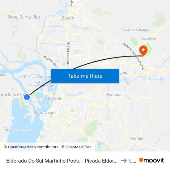 Eldorado Do Sul Martinho Poeta - Picada Eldorado Do Sul - Rs 92990-000 Brasil to Ulbra map