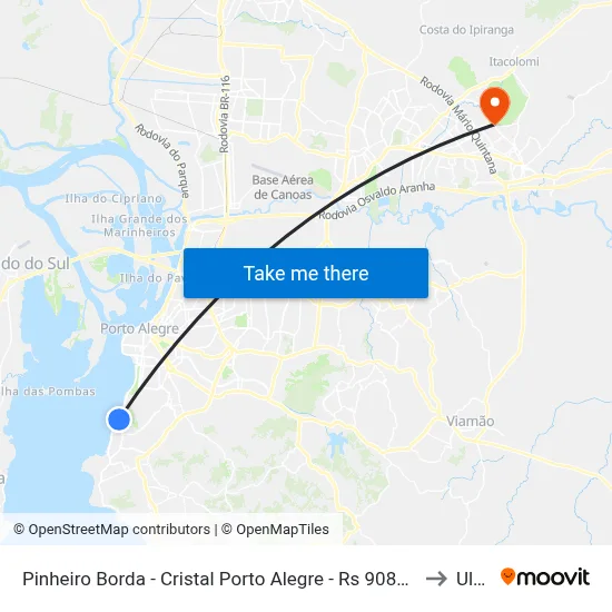 Pinheiro Borda - Cristal Porto Alegre - Rs 90810-150 Brasil to Ulbra map
