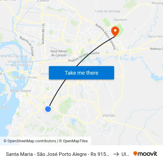 Santa Maria - São José Porto Alegre - Rs 91520-460 Brasil to Ulbra map