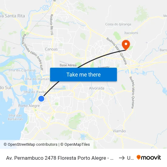 Av. Pernambuco 2478 Floresta Porto Alegre - Rio Grande Do Sul 90240-002 Brasil to Ulbra map