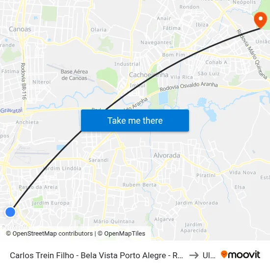 Carlos Trein Filho - Bela Vista Porto Alegre - Rs 90450-010 Brasil to Ulbra map