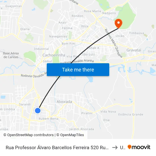 Rua Professor Álvaro Barcellos Ferreira 520 Rubem Berta Porto Alegre - Rio Grande Do Sul 91180 Brasil to Ulbra map