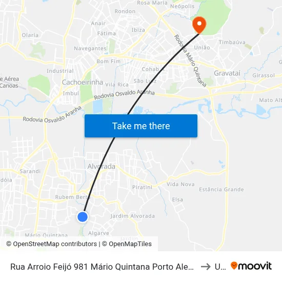 Rua Arroio Feijó 981 Mário Quintana Porto Alegre - Rio Grande Do Sul 91250 Brasil to Ulbra map