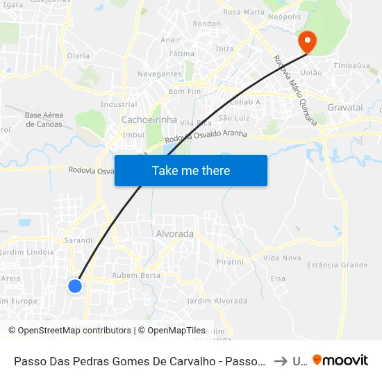 Passo Das Pedras Gomes De Carvalho - Passo Das Pedras Porto Alegre - Rs 91230-370 Brasil to Ulbra map