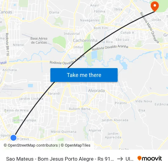 Sao Mateus - Bom Jesus Porto Alegre - Rs 91420-500 Brasil to Ulbra map