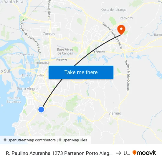 R. Paulino Azurenha 1273 Partenon Porto Alegre - Rio Grande Do Sul 90680-240 Brasil to Ulbra map
