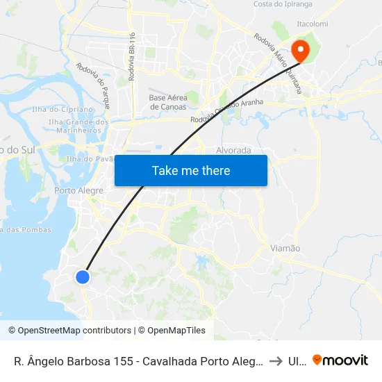 R. Ângelo Barbosa 155 - Cavalhada Porto Alegre - Rs 91740-310 Brasil to Ulbra map