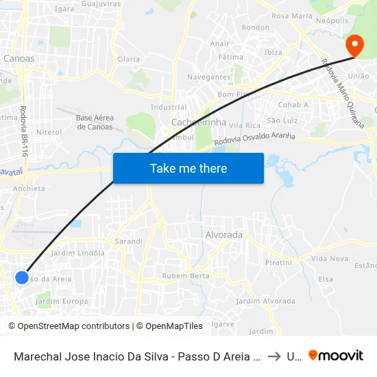 Marechal Jose Inacio Da Silva - Passo D Areia Porto Alegre - Rs 90520-280 Brasil to Ulbra map