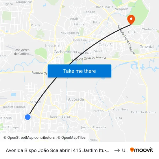 Avenida Bispo João Scalabrini 415 Jardim Itu-Sabará Porto Alegre - Rio Grande Do Sul 91225 Brasil to Ulbra map