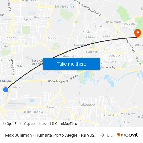 Max Juniman - Humaitá Porto Alegre - Rs 90250-060 Brasil to Ulbra map