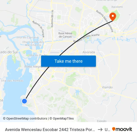 Avenida Wenceslau Escobar 2442 Tristeza Porto Alegre - Rio Grande Do Sul 90920 Brasil to Ulbra map