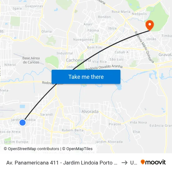 Av. Panamericana 411 - Jardim Lindoia Porto Alegre - Rs 91050-001 Brasil to Ulbra map
