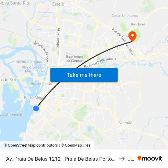 Av. Praia De Belas 1212 - Praia De Belas Porto Alegre - Rs 90110-000 Brasil to Ulbra map