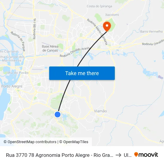 Rua 3770 78 Agronomia Porto Alegre - Rio Grande Do Sul 91540 Brasil to Ulbra map
