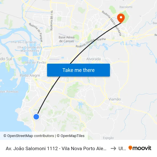 Av. João Salomoni 1112 - Vila Nova Porto Alegre - Rs 91740-830 Brasil to Ulbra map