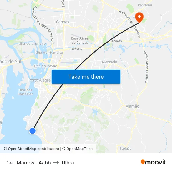 Cel. Marcos - Aabb to Ulbra map