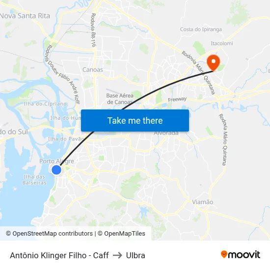 Antônio Klinger Filho - Caff to Ulbra map