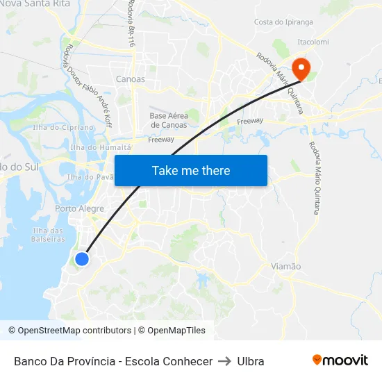 Banco Da Província - Escola Conhecer to Ulbra map