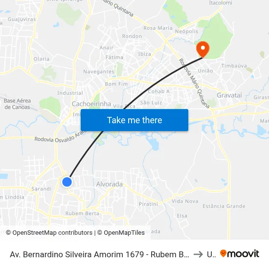 Av. Bernardino Silveira Amorim 1679 - Rubem Berta - Rubem Berta Porto Alegre - Rs 91160-170 Brasil to Ulbra map