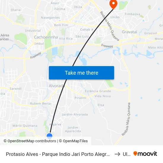 Protasio Alves - Parque Indio Jari Porto Alegre - Rs 94495-000 Brasil to Ulbra map