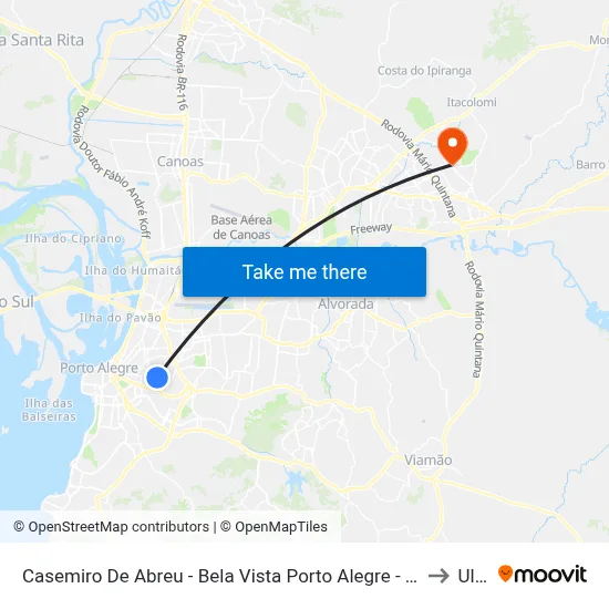 Casemiro De Abreu - Bela Vista Porto Alegre - Rs 90440-060 Brasil to Ulbra map
