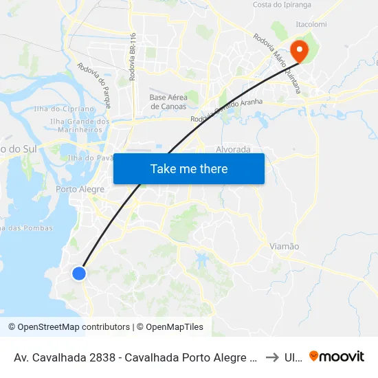 Av. Cavalhada 2838 - Cavalhada Porto Alegre - Rs 91740-000 Brasil to Ulbra map