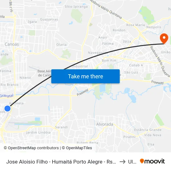 Jose Aloisio Filho - Humaitá Porto Alegre - Rs 90250-030 Brasil to Ulbra map