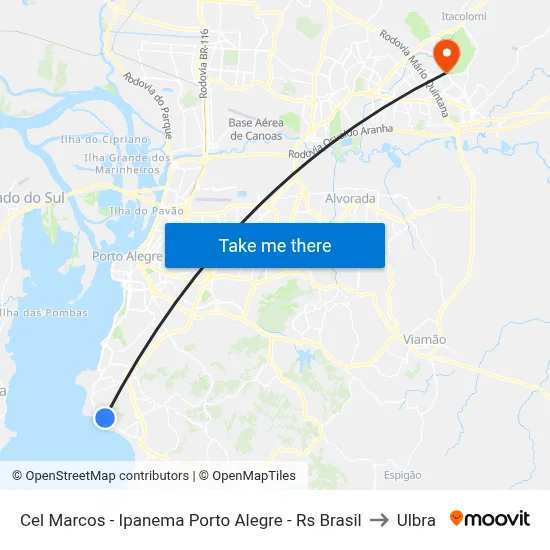 Cel Marcos - Ipanema Porto Alegre - Rs Brasil to Ulbra map