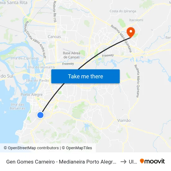 Gen Gomes Carneiro - Medianeira Porto Alegre - Rs 90870-280 Brasil to Ulbra map
