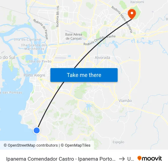 Ipanema Comendador Castro - Ipanema Porto Alegre - Rs 91760-050 Brasil to Ulbra map