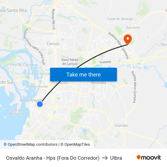 Osvaldo Aranha - Hps (Fora Do Corredor) to Ulbra map